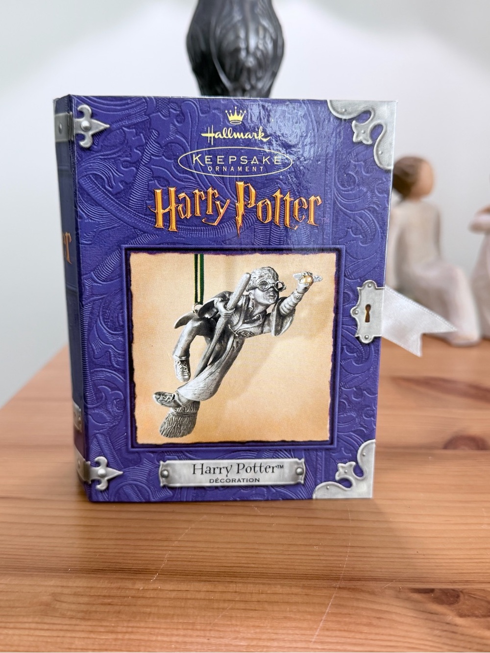 Hallmark Keepsake Harry Potter Silver Flying Harry Ornament - Purple Packaging